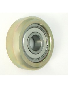Metalinis 71mm diametro ratukas su guoliu ašis 20mm (100kg)